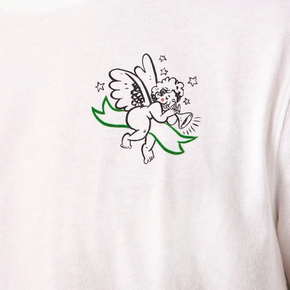 J‎ Crew Mens Size Medium Relaxed Cherub Vintage-Wash Cotton Graphic T-shirt 010